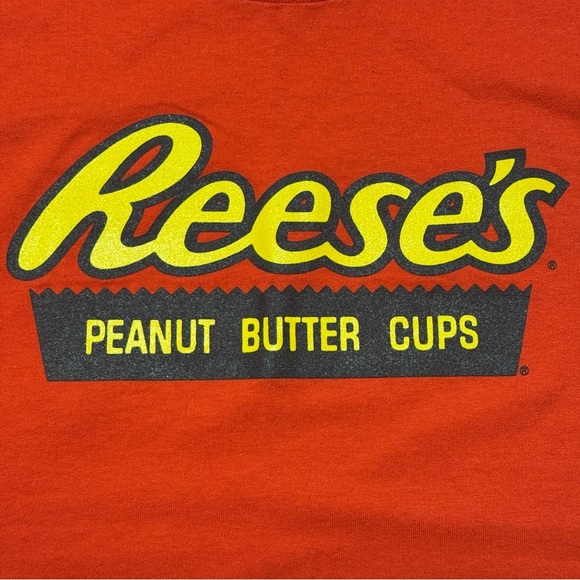 Reese's peanut butter cup y2k vintage Orange Graphic T-Shirt men’s L - Picture 3 of 5